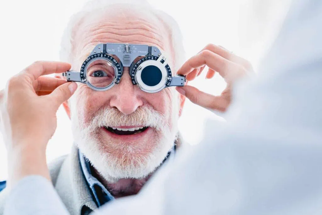 man getting Lasik eye surgery